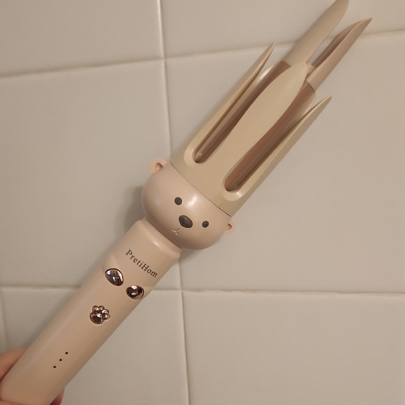 Bear-Themed Hair Curling Iron in Pink/Beige - Picture 1 of 4